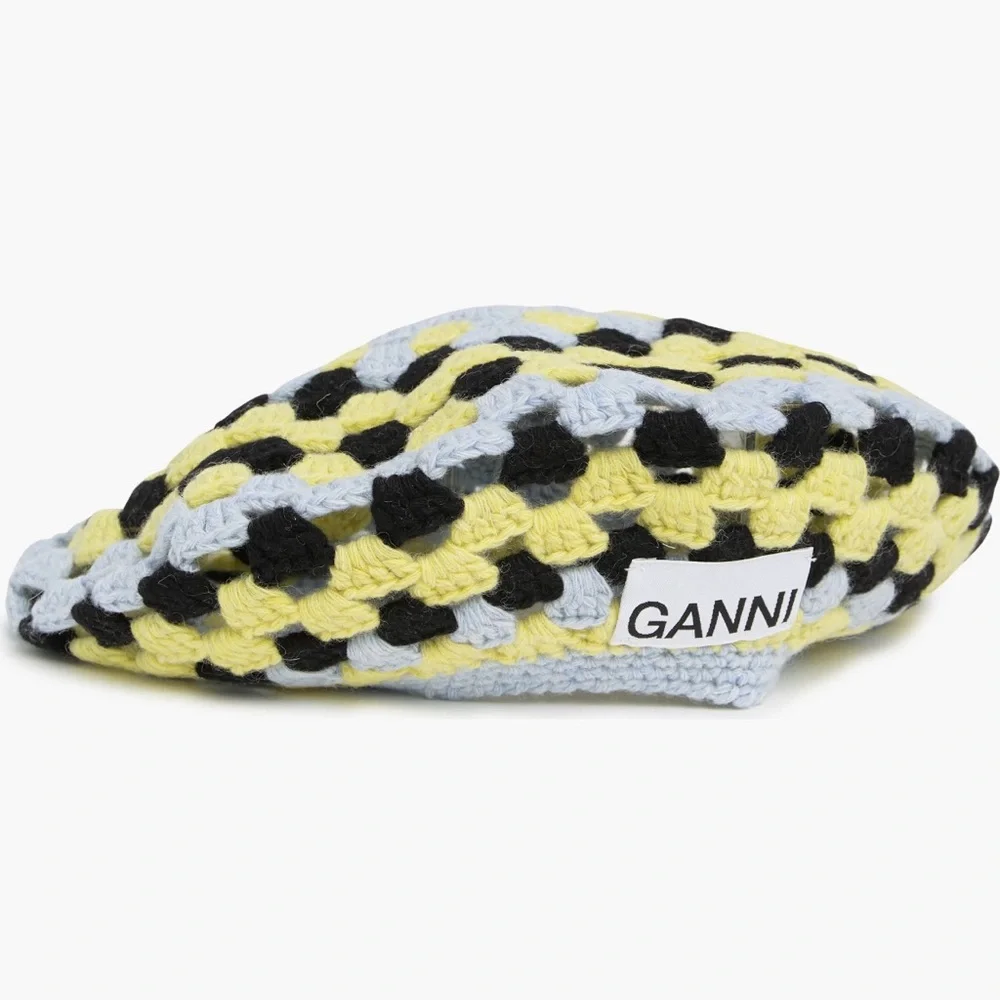 GANNI Lambswool Crochet Beret